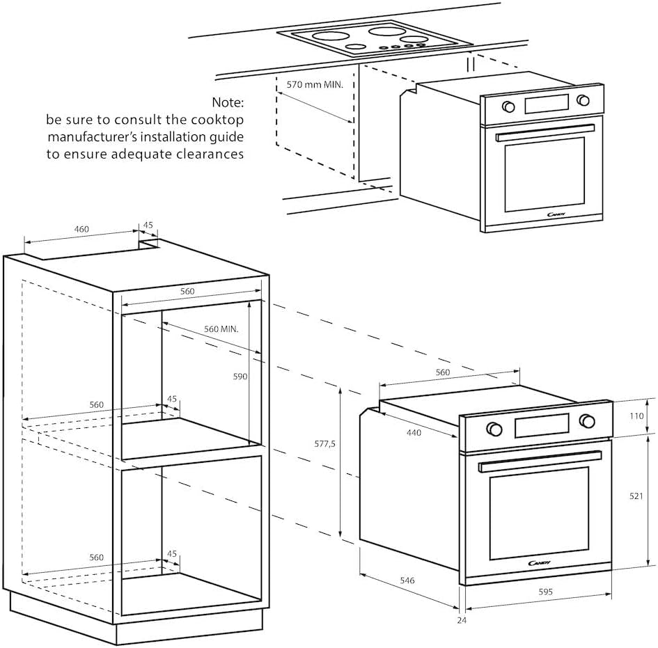 2026 Idea FIDC X625 L, Horno Multifunción, 70L, Limpieza Aquactiva, 1 Bandeja y 2 Rejillas, Guía Telescópica, 8 Funciones, Display Timer Touch, Mandos Push&Pull, Puerta 2 Cristales, Inox y Negro