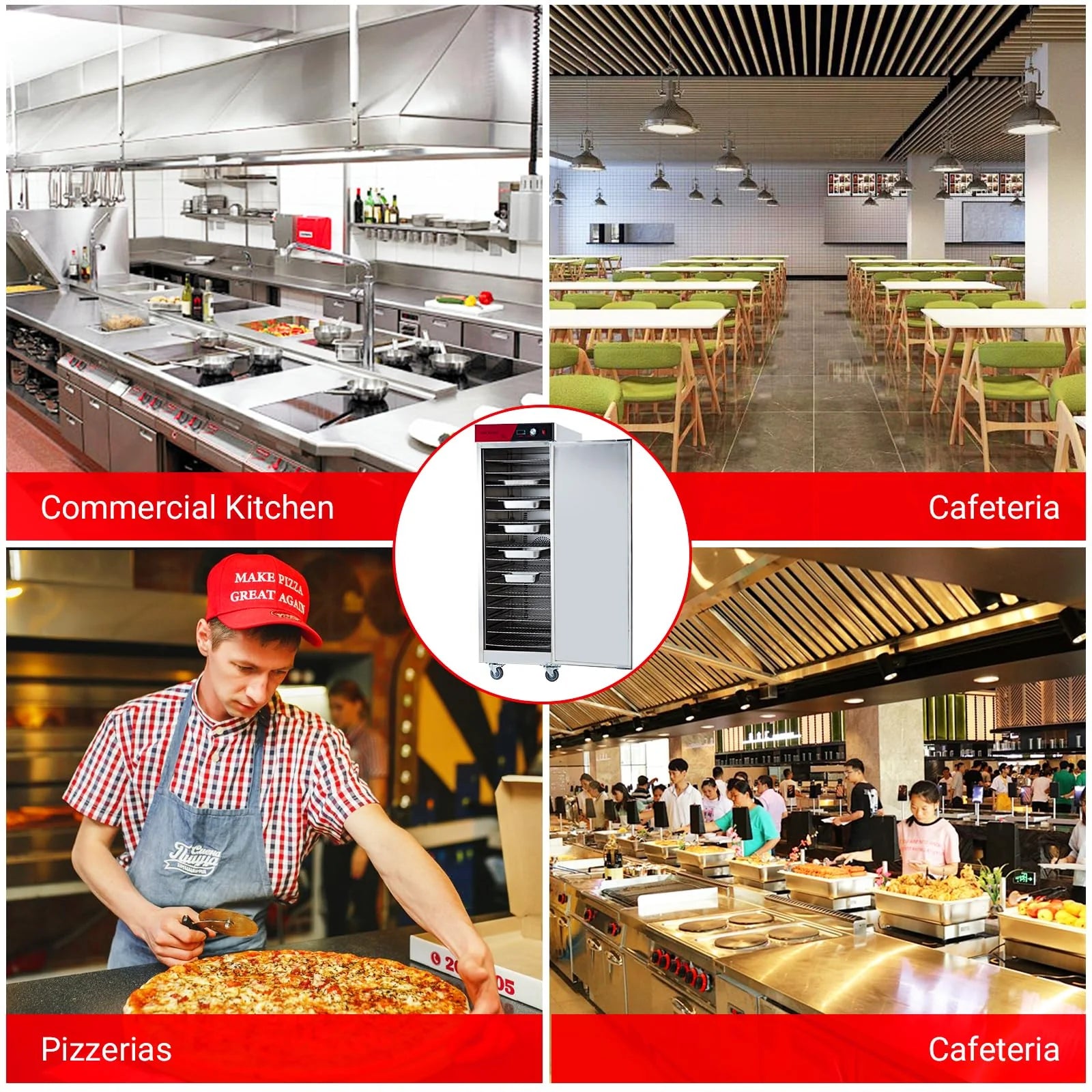 2026 Nuevo armario calentador de alimentos comercial Garvee tipo Hot Box de 16 niveles en acero inoxidable 1850W