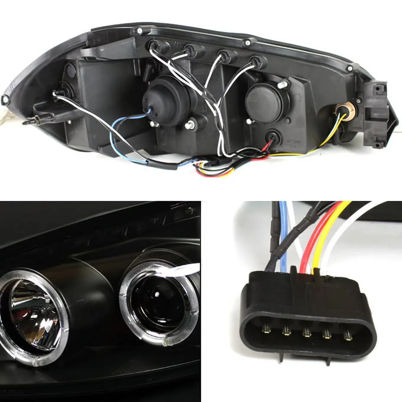 2026 Nuevo AKKON - Faros delanteros LED halo ahumados negros para Chevy Impala 2006-2013 + luces traseras LED