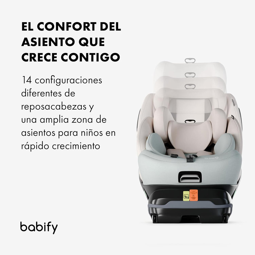 2026 Babify Onboard Silla de Coche Isofix para Bebés y Niños, 0 Meses - 12 Años, Apta Desde 40-150 cm, Ajustable 360º, Asiento Portátil y Seguro i-Size ECE R129 - Black edition