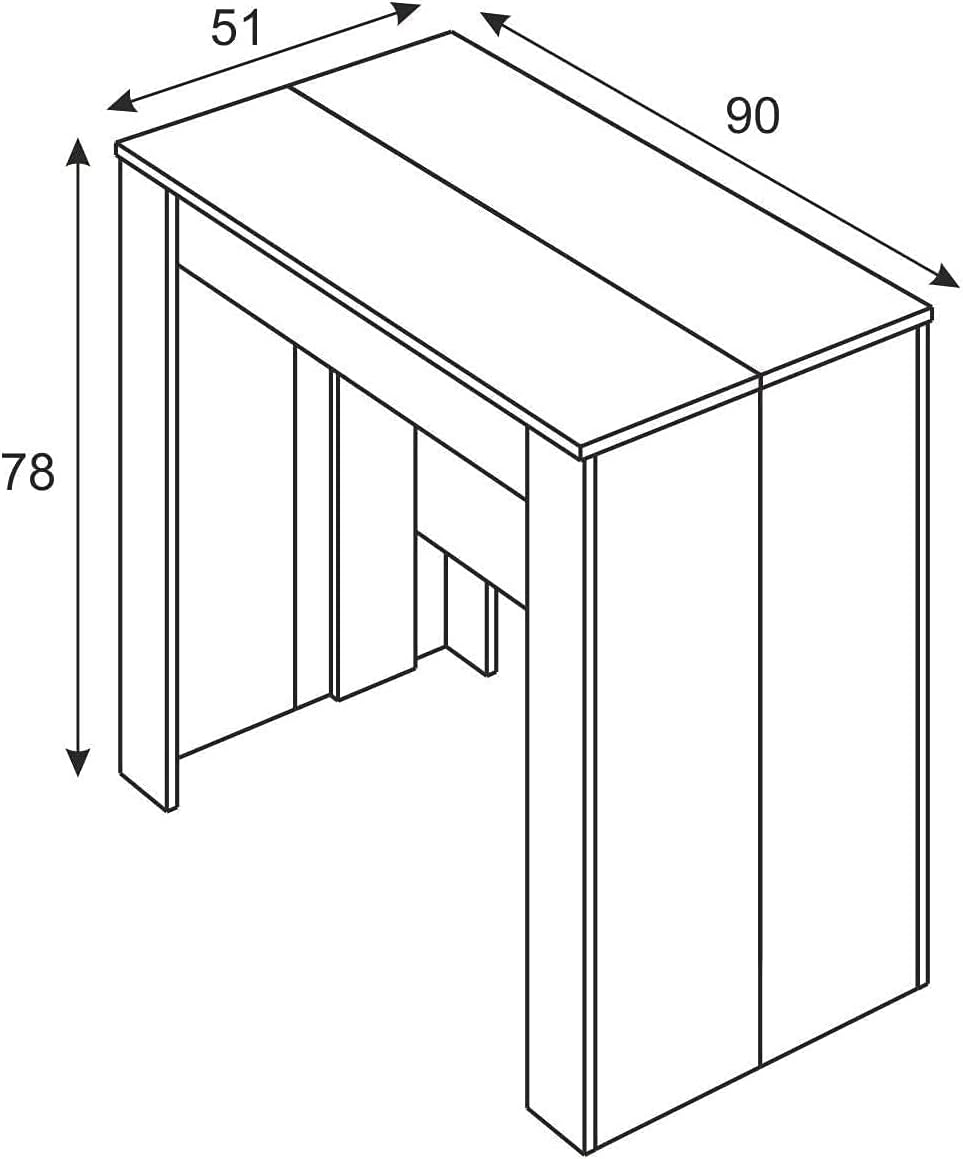 2026 Mobelcenter - Mesa de Comedor Consola Extensible, Mesa para Salón recibidor o Cocina, Mesa Fuelle Extensible, Color Cemento (1127)