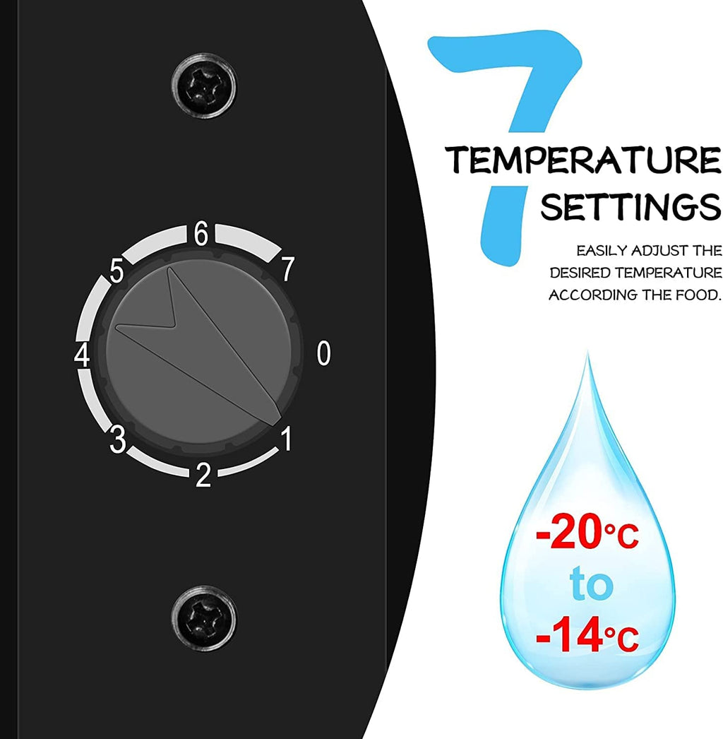 2026 Mini Congelador, Pequeño Congelador Vertical, 31L, -14℃ a -20℃, Negro, Temperatura Regulable, Silenciosos para Hogares, Oficinas