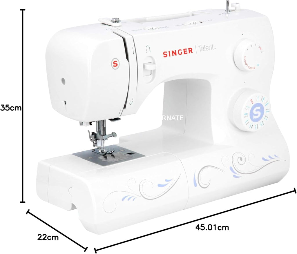 2026 Singer Maquina De Coser Mecanica Talent 3323-30 Puntadas Utilitarias, Puntadas Ojal Totalmente Automático de un Paso, Zig-Zag Hasta 6mm, Enhebrado Automático, Maquina De Coser Profesional, Blanco