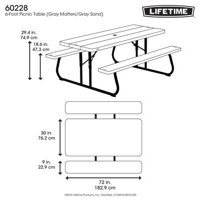 2026 Nueva mesa de picnic plegable clásica de 6 pies 48