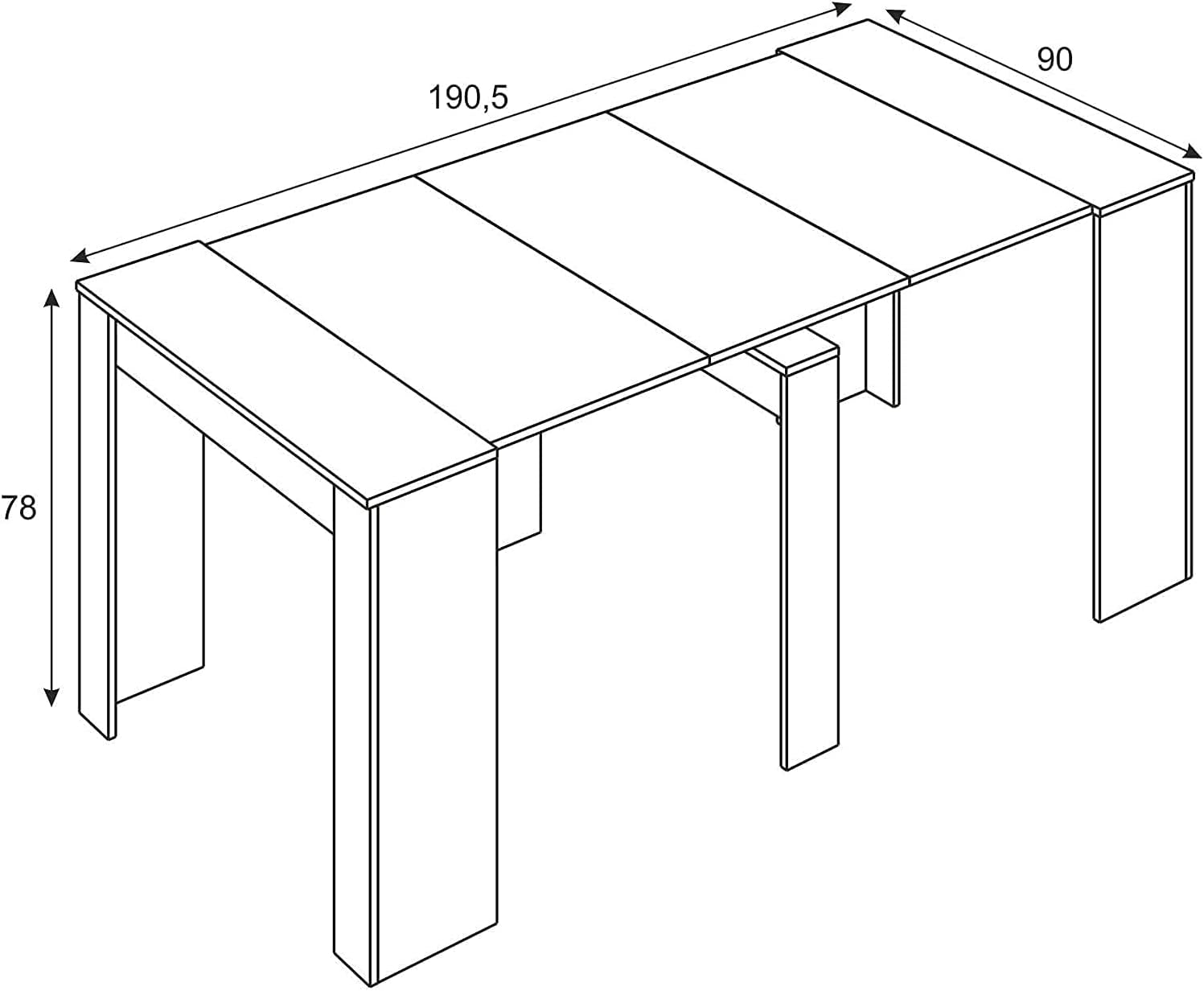 2026 Mobelcenter - Mesa de Comedor Consola Extensible, Mesa para Salón recibidor o Cocina, Mesa Fuelle Extensible, Color Cemento (1127)