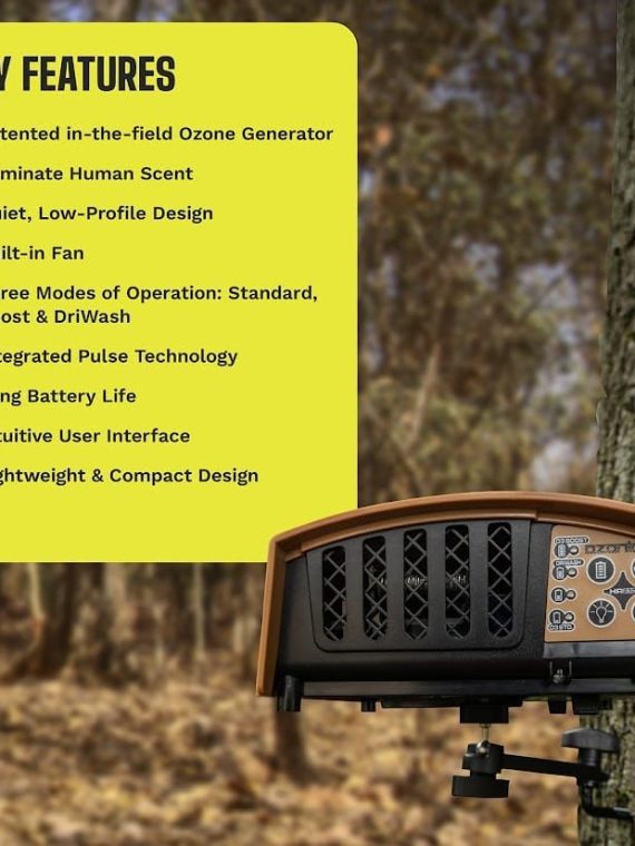 2026 Nuevo Ozonics HR-230 eliminador de olores con generador de ozono para caza con batería recargable y sistema de montaje en árbol