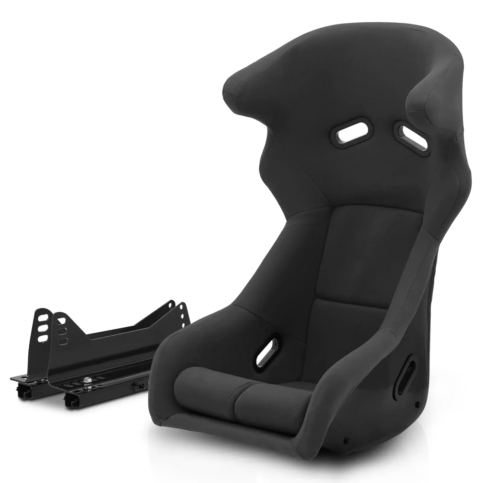 2026 Nuevo asiento tipo baquet para simulador de carreras con riel deslizante ajustable color negro