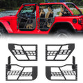 2026 Nuevas puertas tubulares todoterreno tipo safari compatibles con Wrangler JL 4 puertas 2018 a 2023 juego de 4 medias puertas estilo tubo para aventura