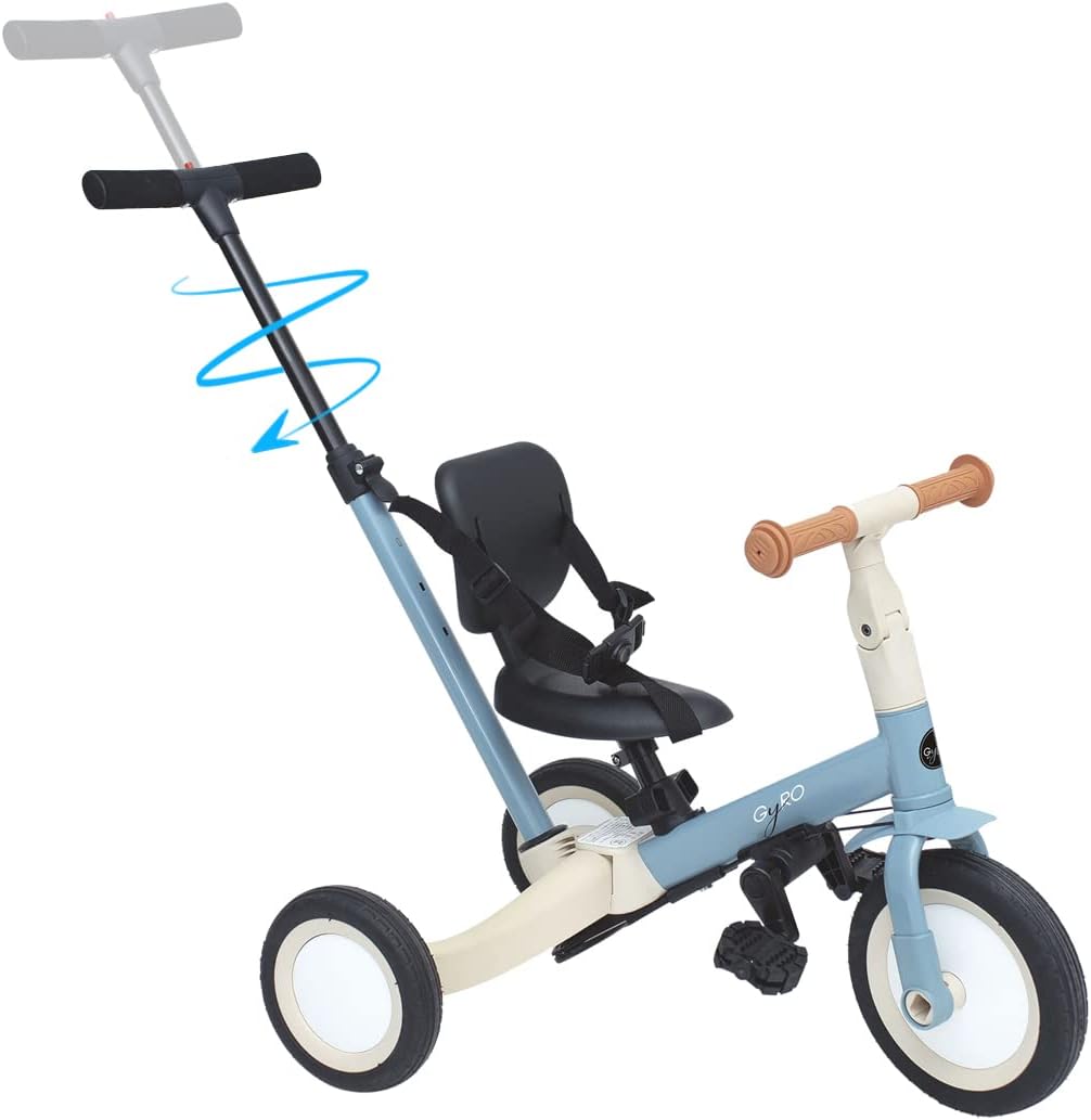 2026 Olmitos - Triciclo Evolutivo de Bebé 5 en 1 GYRO + - Bicicleta Niños Desde 1 Año hasta 5 años - De Triciclo a Bicicleta con o sin Pedales – Adaptable y transformable (Gyro +, Verde)