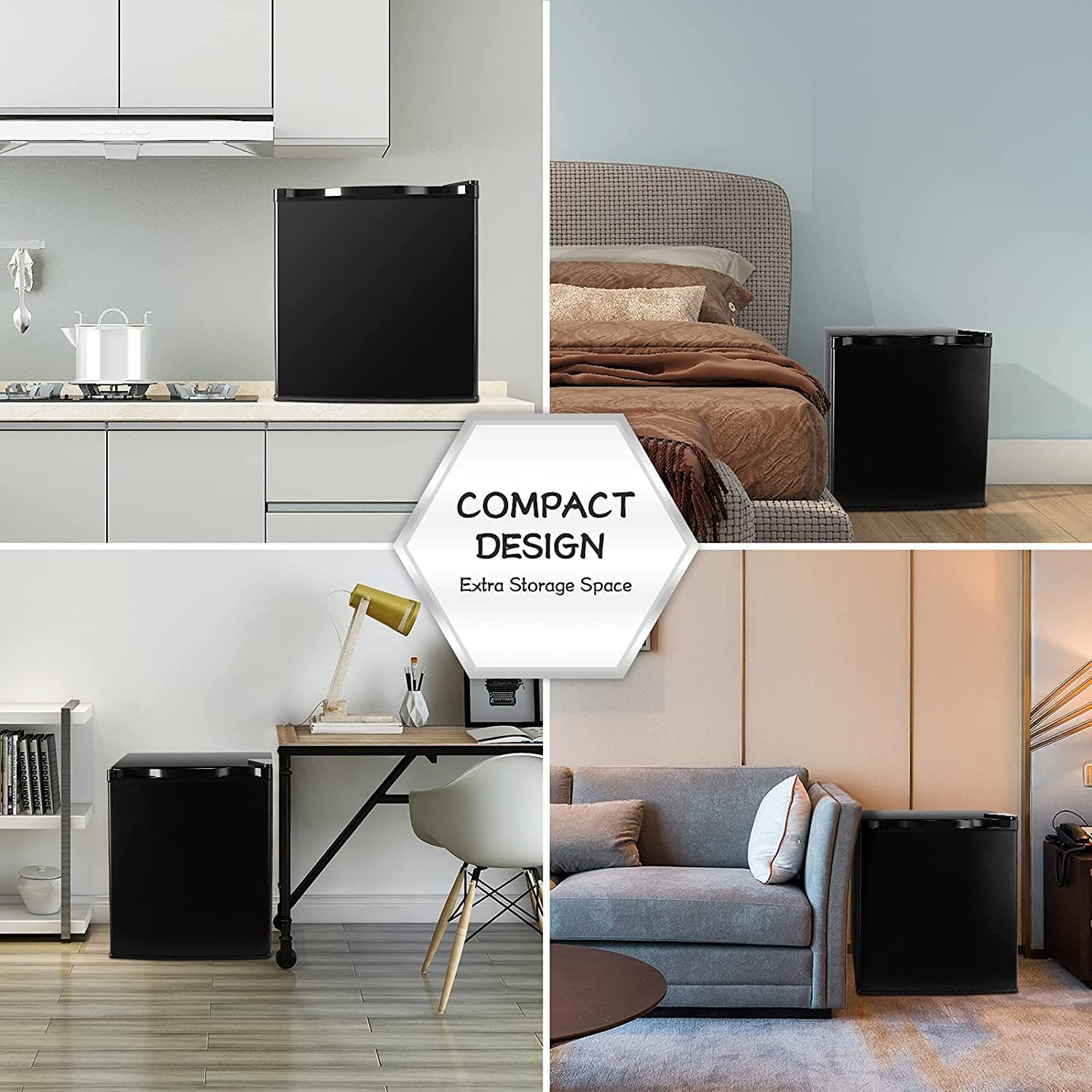 2026 Mini Congelador, Pequeño Congelador Vertical, 31L, -14℃ a -20℃, Negro, Temperatura Regulable, Silenciosos para Hogares, Oficinas