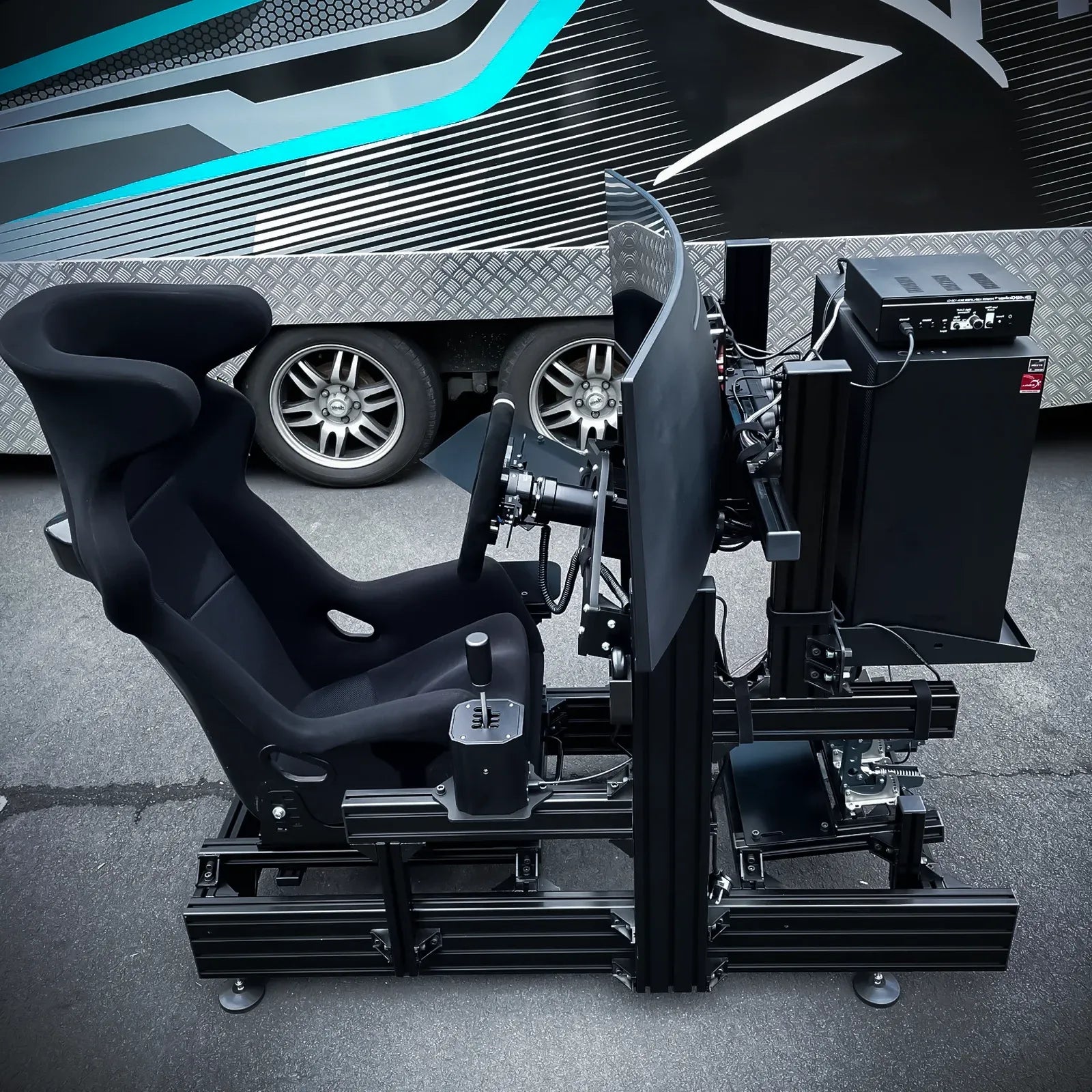 2026 Nuevo asiento tipo baquet para simulador de carreras con riel deslizante ajustable color negro