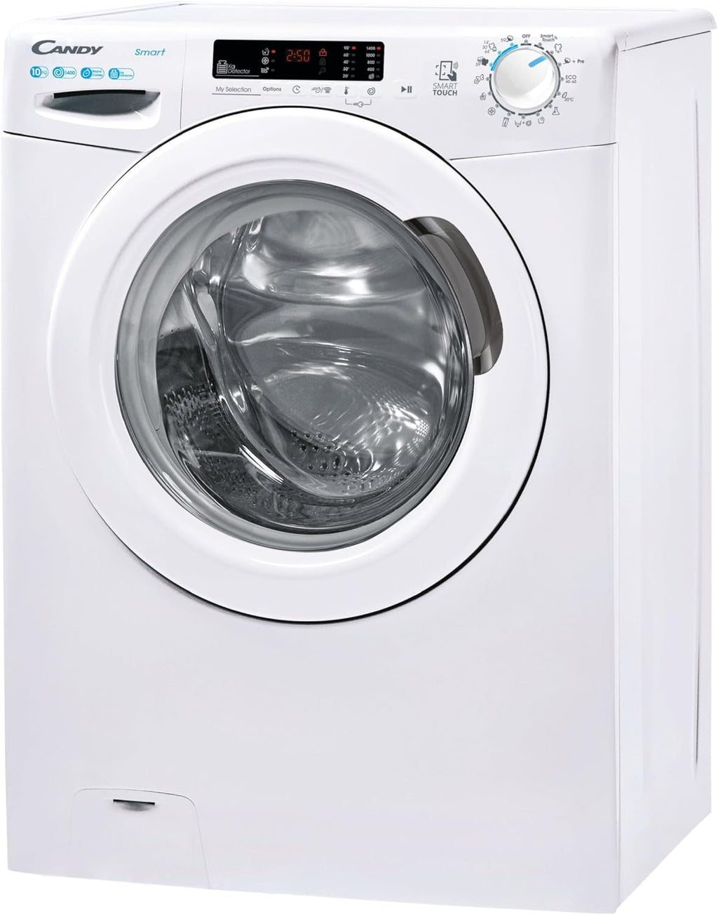 2026 Smart CS 14102DE/1-S, Lavadora 10 KG, 1400 RPM, Pantalla Digital y Mando, Tecnología NFC, Asistente de Voz, 15 Ciclos, 5 Rápidos, Planchado Fácil, Inicio Diferido 24H, Detector KG, 81 DB, Blanco