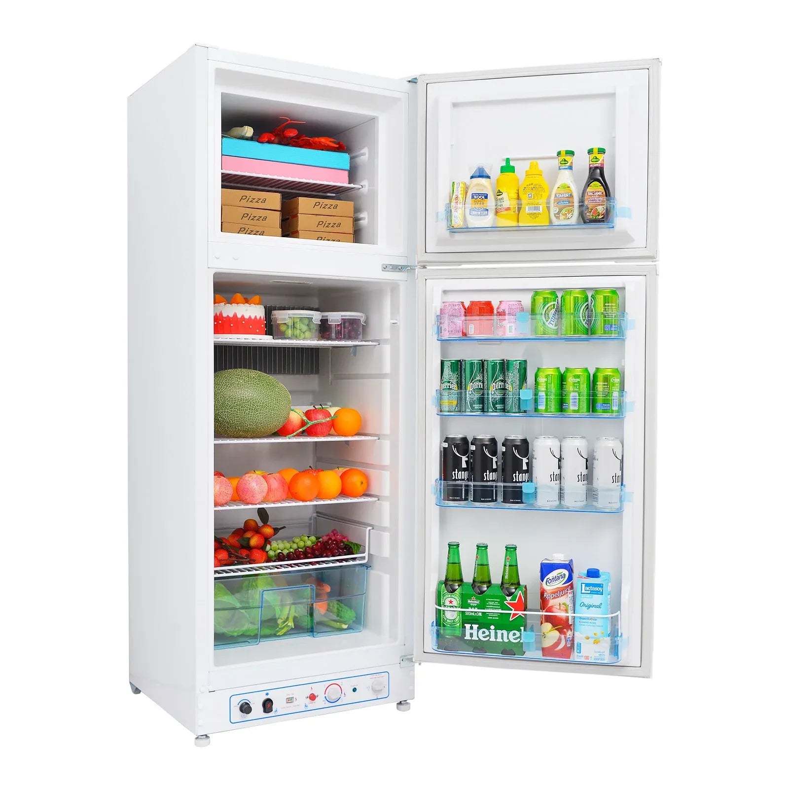 2026 Nuevo refrigerador de propano de 9.4 pies cúbicos 64 pulgadas de alto con congelador para camper y motorhome