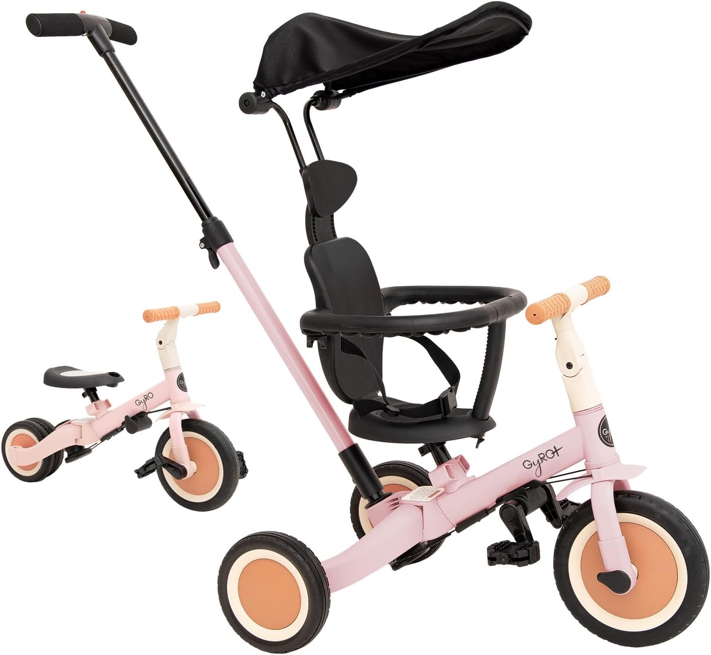 2026 Olmitos - Triciclo Evolutivo de Bebé 5 en 1 GYRO + - Bicicleta Niños Desde 1 Año hasta 5 años - De Triciclo a Bicicleta con o sin Pedales – Adaptable y transformable (Gyro +, Verde)