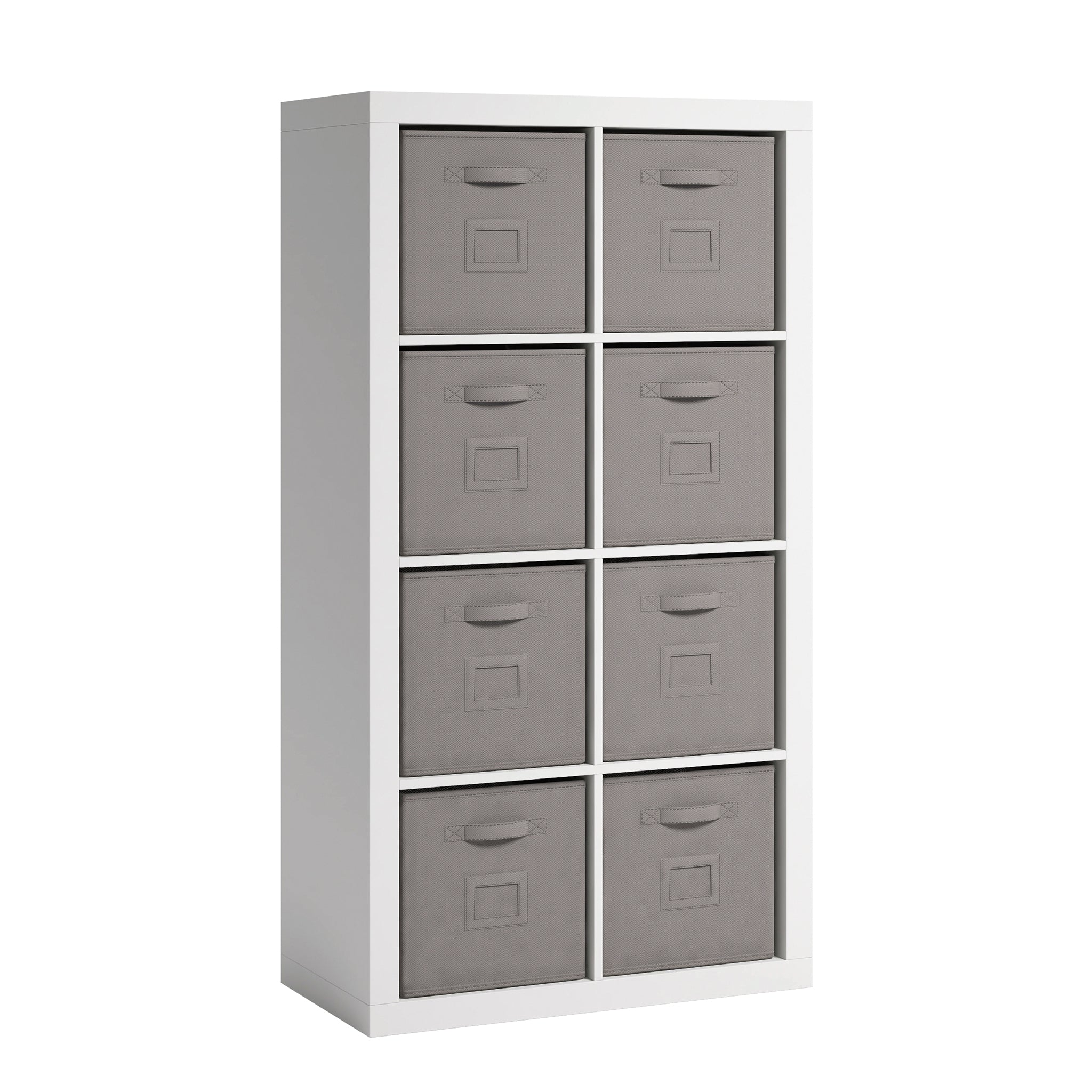 2026 Nuevo Sauder Stow-Away Organize estantería librero de 2 niveles con 8 cubos acabado blanco