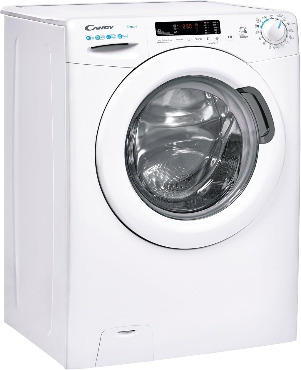 2026 Smart CS 14102DE/1-S, Lavadora 10 KG, 1400 RPM, Pantalla Digital y Mando, Tecnología NFC, Asistente de Voz, 15 Ciclos, 5 Rápidos, Planchado Fácil, Inicio Diferido 24H, Detector KG, 81 DB, Blanco
