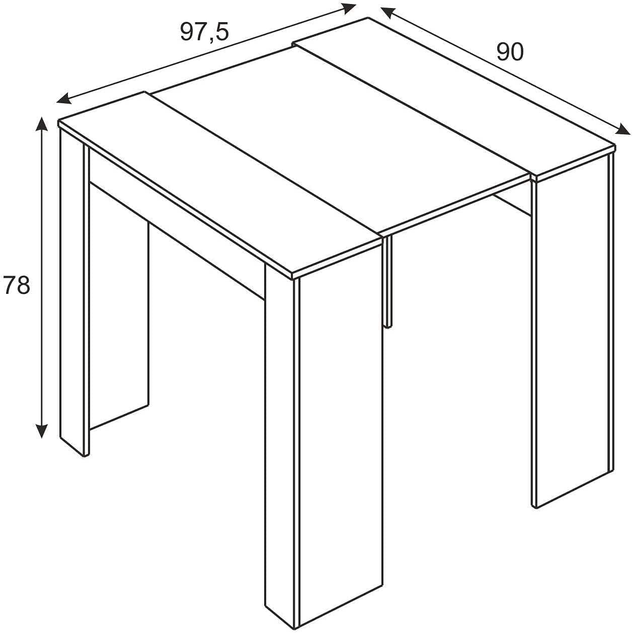 2026 Mobelcenter - Mesa de Comedor Consola Extensible, Mesa para Salón recibidor o Cocina, Mesa Fuelle Extensible, Color Cemento (1127)