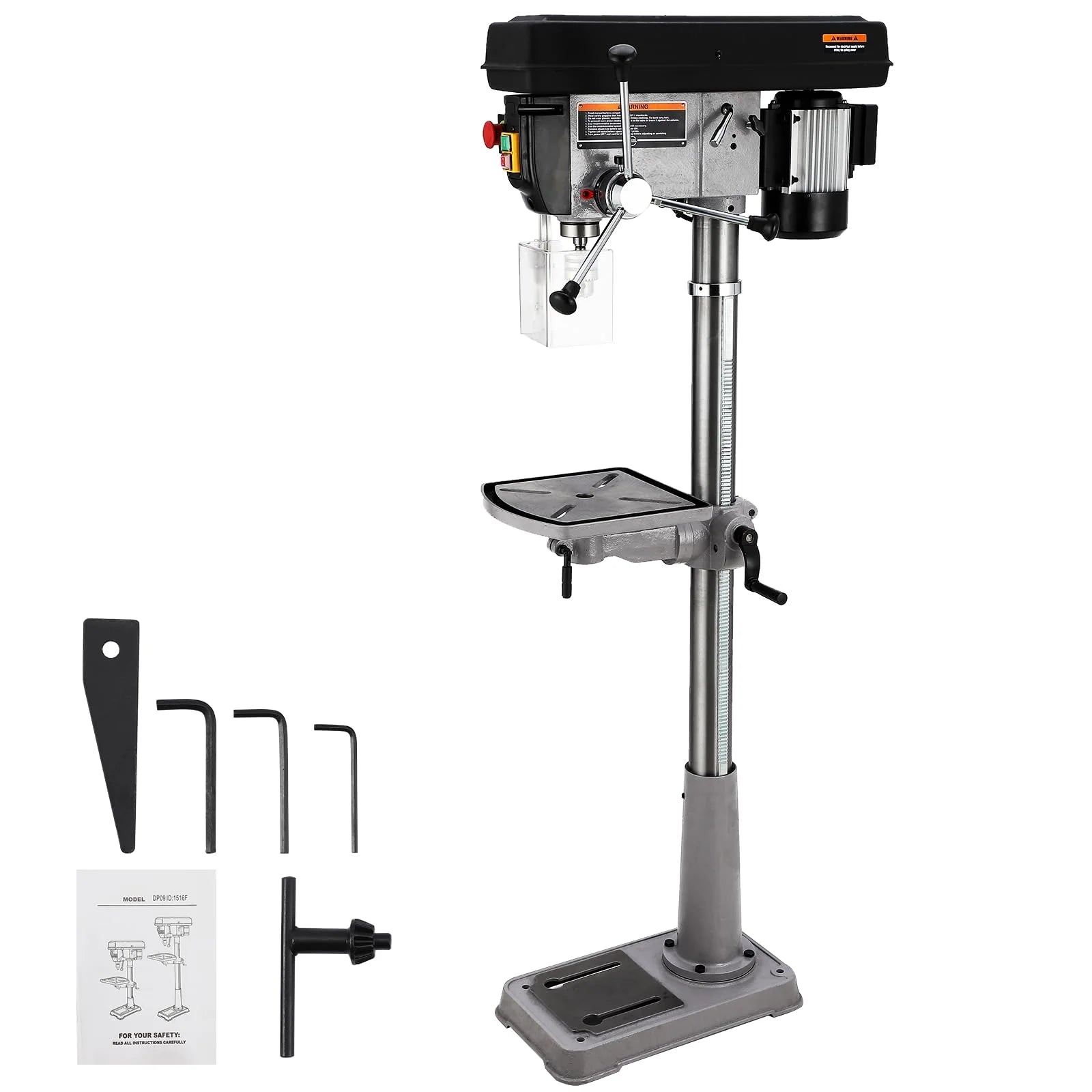 2026 Nuevo taladro de columna de 15 pulgadas con base de piso 7.5 amperios 120V con protección de seguridad