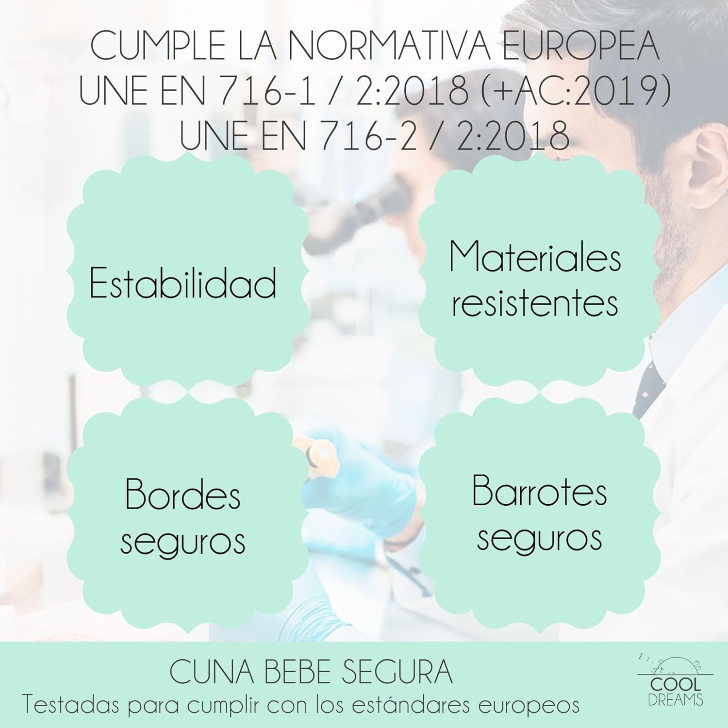 2026 Cuna Colecho de Bebe, Kit para Unir la Cuna con la Cama, Colchón HR Morfeo Certificado Oeko-Tex® y CertiPUR, 4 Ruedas, Sábana Bajera y Encimera de Algodón Natural. Indi CoolDreams CoolDreams