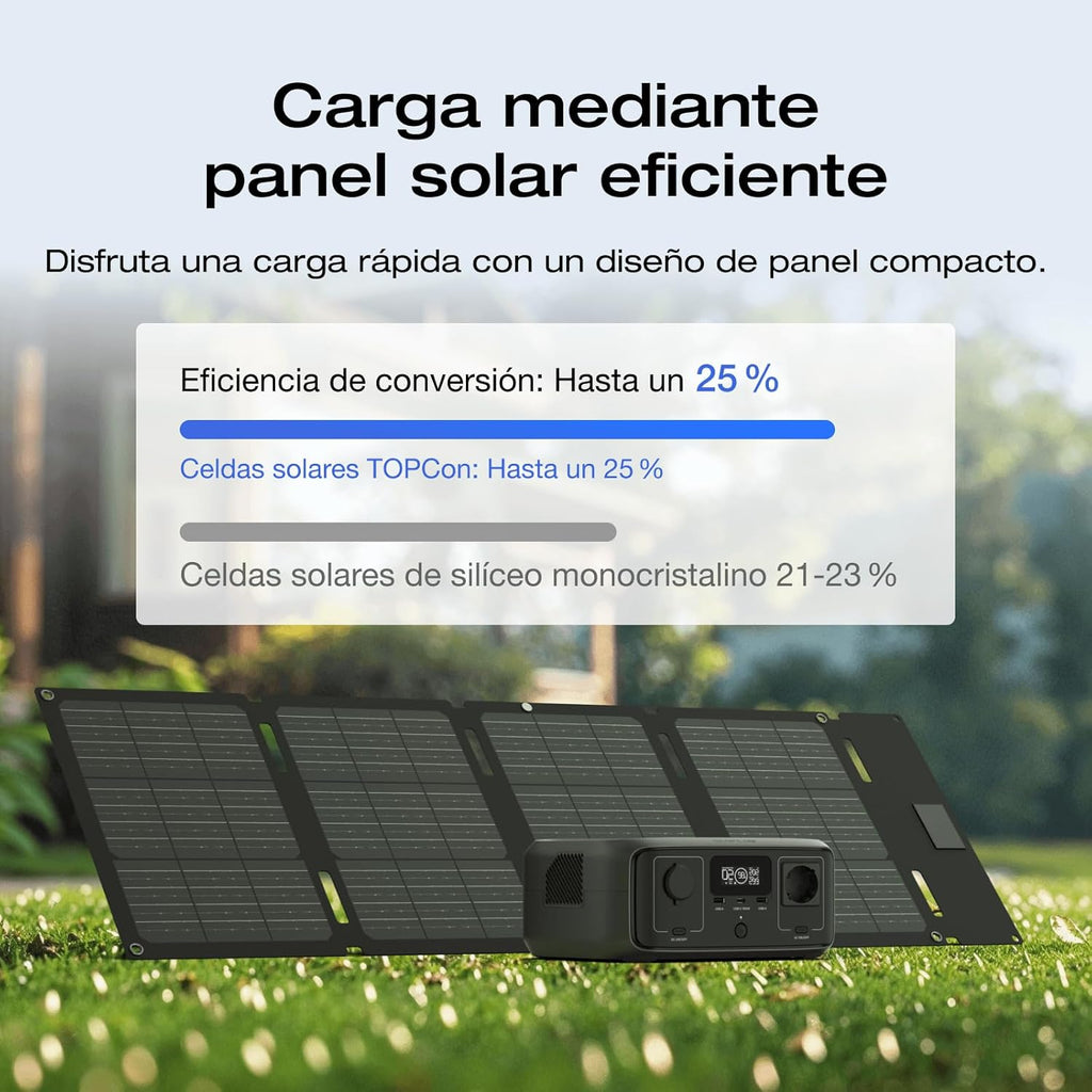 2026 Estación de energía portátil EF EcoFlow RIVER 3 con panel solar 45 W, batería LFP 245 Wh, salida 600 W, eficiencia con GaN que duplica la duración, SAI en