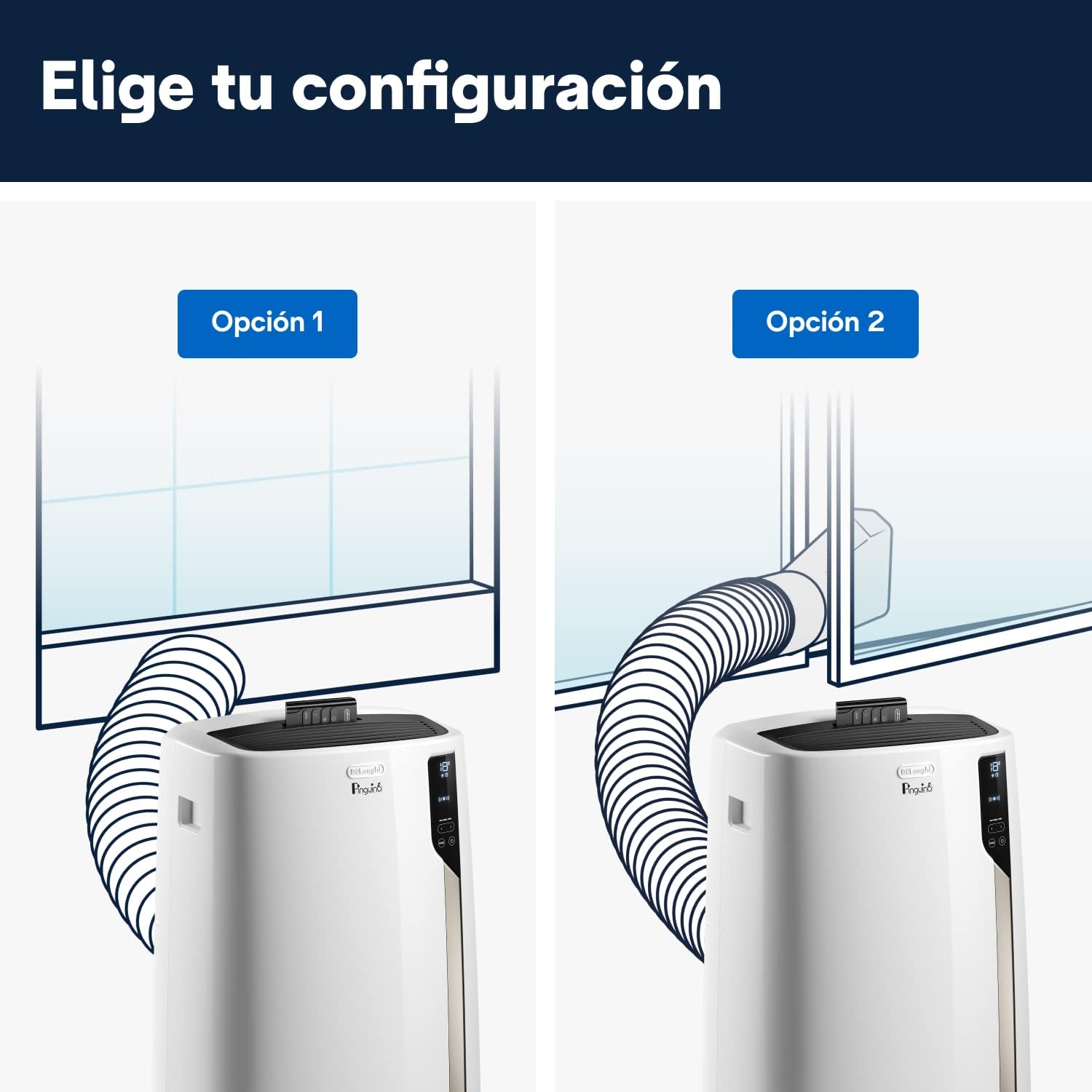 2026 Pingüino PACEL98 ECO Silent Aire Acondicionado Portátil Silencioso con Tecnología Eco Real Feel, Interfaz Digital, Función Deshumidificadora, 2.7 kW, 64 dB, Plástico, Blanco, Clasa A, 100m3