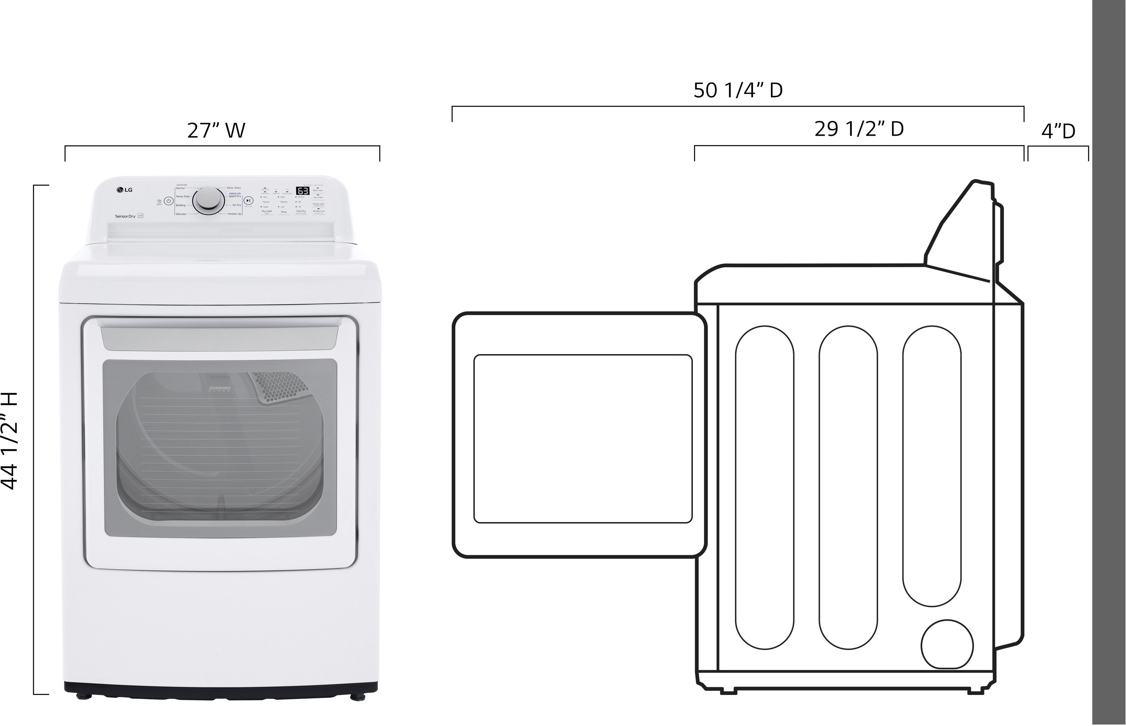2026 Nuevo secador de gas LG 7.3 cu. ft. con secado por sensor, color blanco