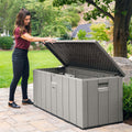 2026 Nuevo Lifetime 60384U caja de almacenamiento exterior 568 litros acabado gris
