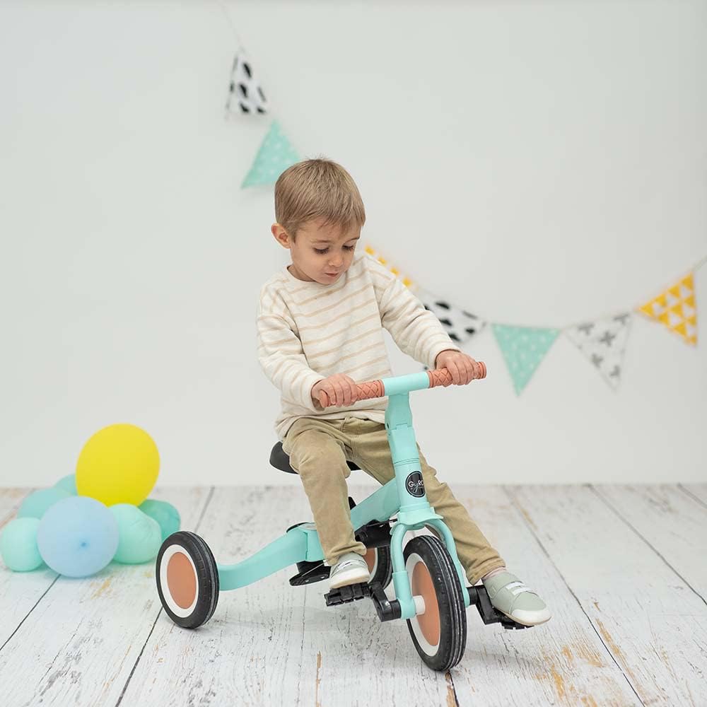 2026 Olmitos - Triciclo Evolutivo de Bebé 5 en 1 GYRO + - Bicicleta Niños Desde 1 Año hasta 5 años - De Triciclo a Bicicleta con o sin Pedales – Adaptable y transformable (Gyro +, Verde)