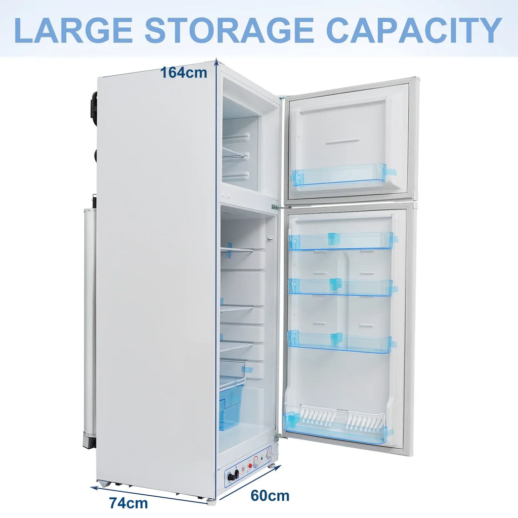 2026 Nuevo refrigerador de propano de 9.4 pies cúbicos 64 pulgadas de alto con congelador para camper y motorhome