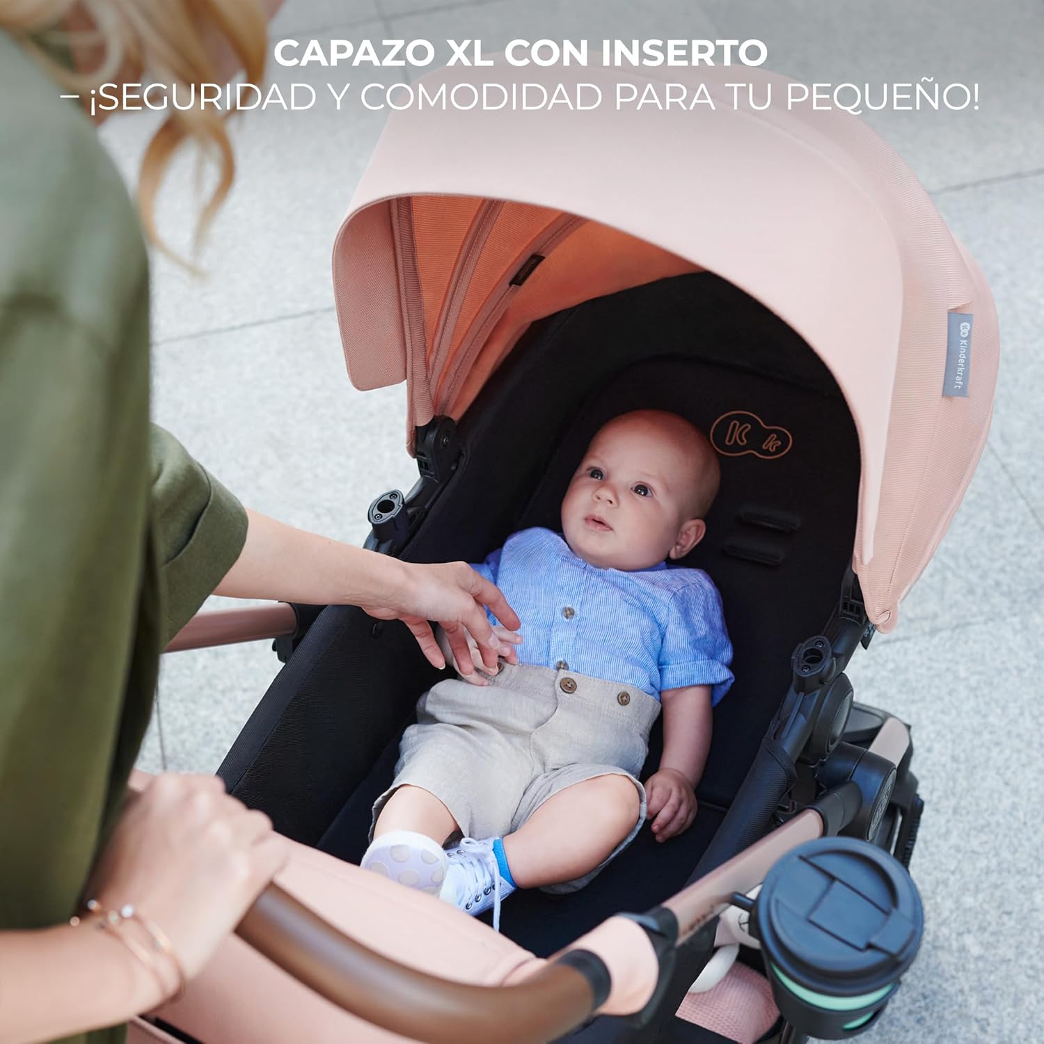 2026 Kinderkraft MOOV2 Silla de Coche 3 en 1, EVA, Mink PRO I-Size, Sistema de Viaje, Cochecito para Bebé, Silla de Paseo, Plegable, para Recién Nacido, Desde el Nacimiento hasta los 3 Años, Gris