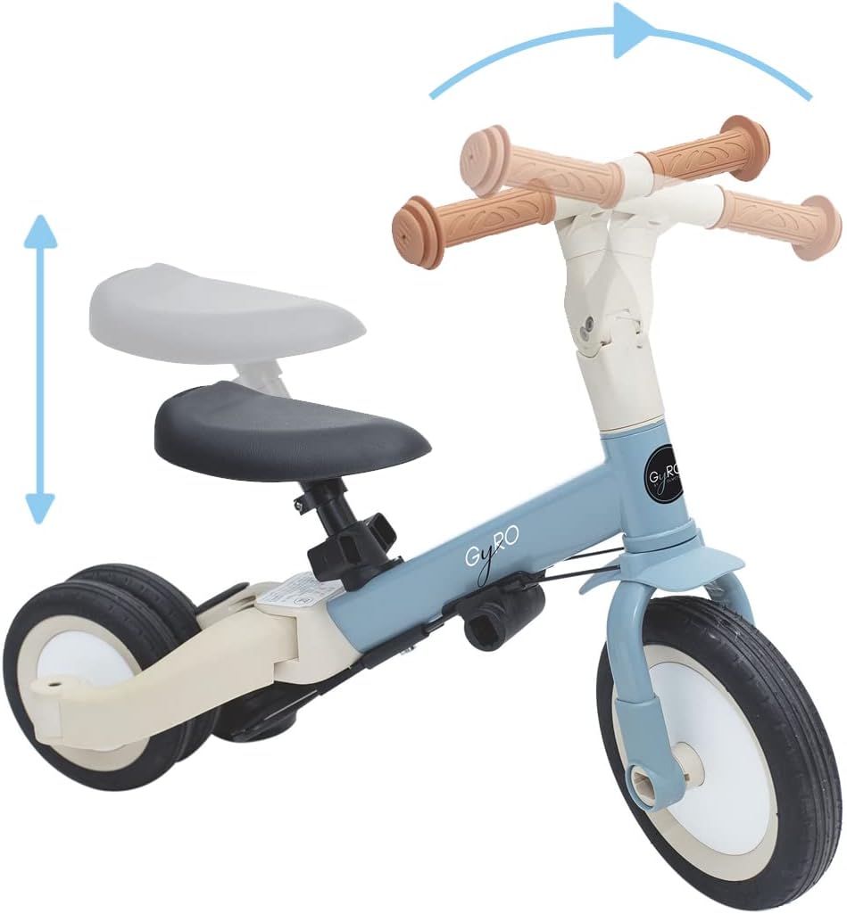 2026 Olmitos - Triciclo Evolutivo de Bebé 5 en 1 GYRO + - Bicicleta Niños Desde 1 Año hasta 5 años - De Triciclo a Bicicleta con o sin Pedales – Adaptable y transformable (Gyro +, Verde)