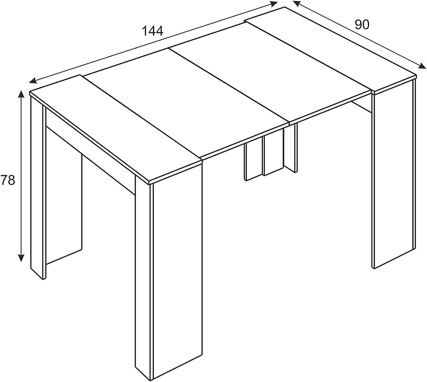 2026 Mobelcenter - Mesa de Comedor Consola Extensible, Mesa para Salón recibidor o Cocina, Mesa Fuelle Extensible, Color Cemento (1127)
