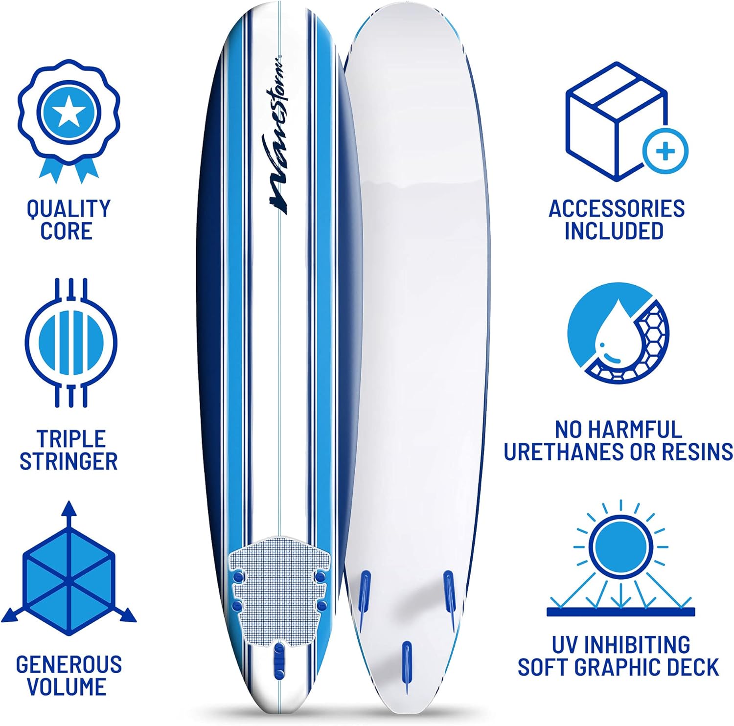 2026 Nuevo Wavestorm 8ft Classic longboard de surf