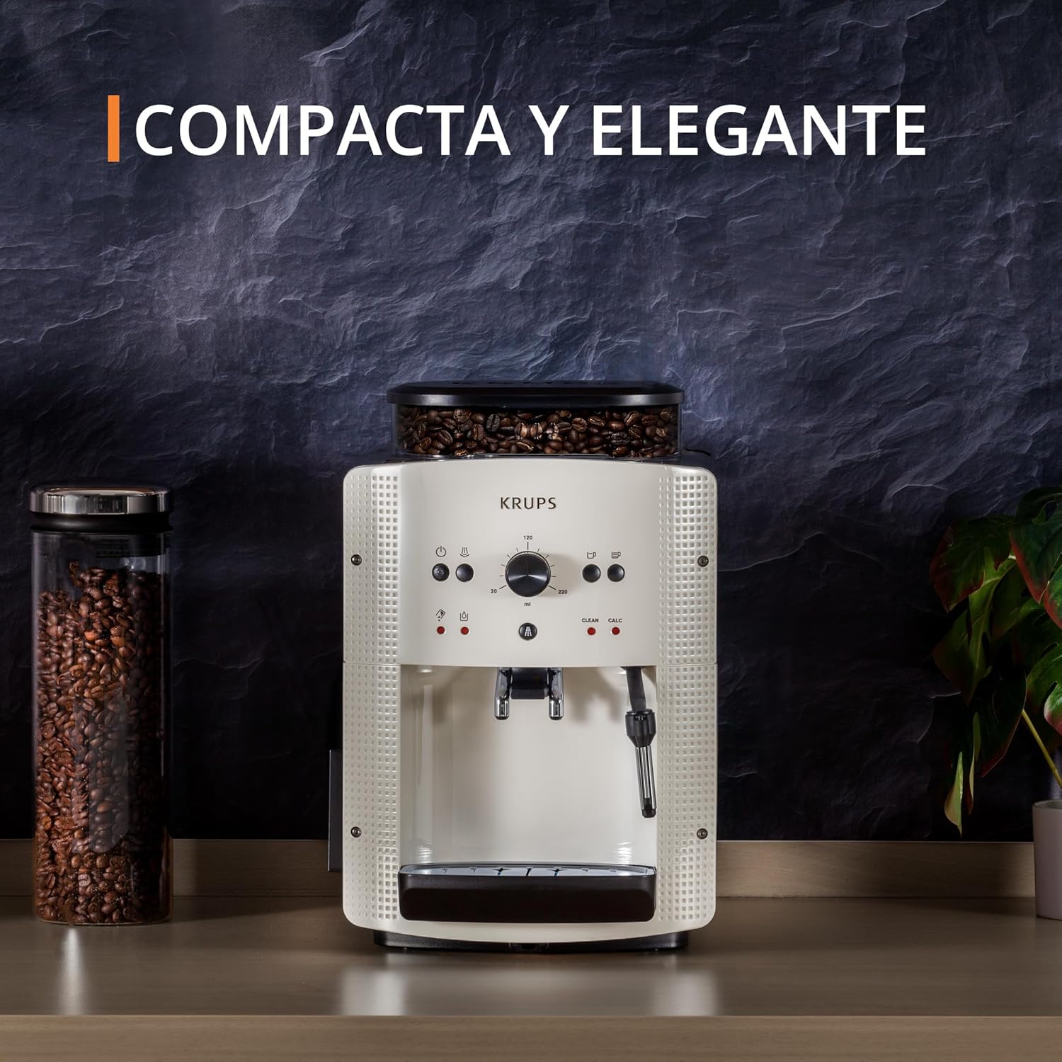 2026 Roma - Cafetera superautomática 15 bares de presión, 3 niveles intensidad café, cantidad ajustable 20 a 220ml, limpieza y descalcificación automático, molinillo integrado EA8105