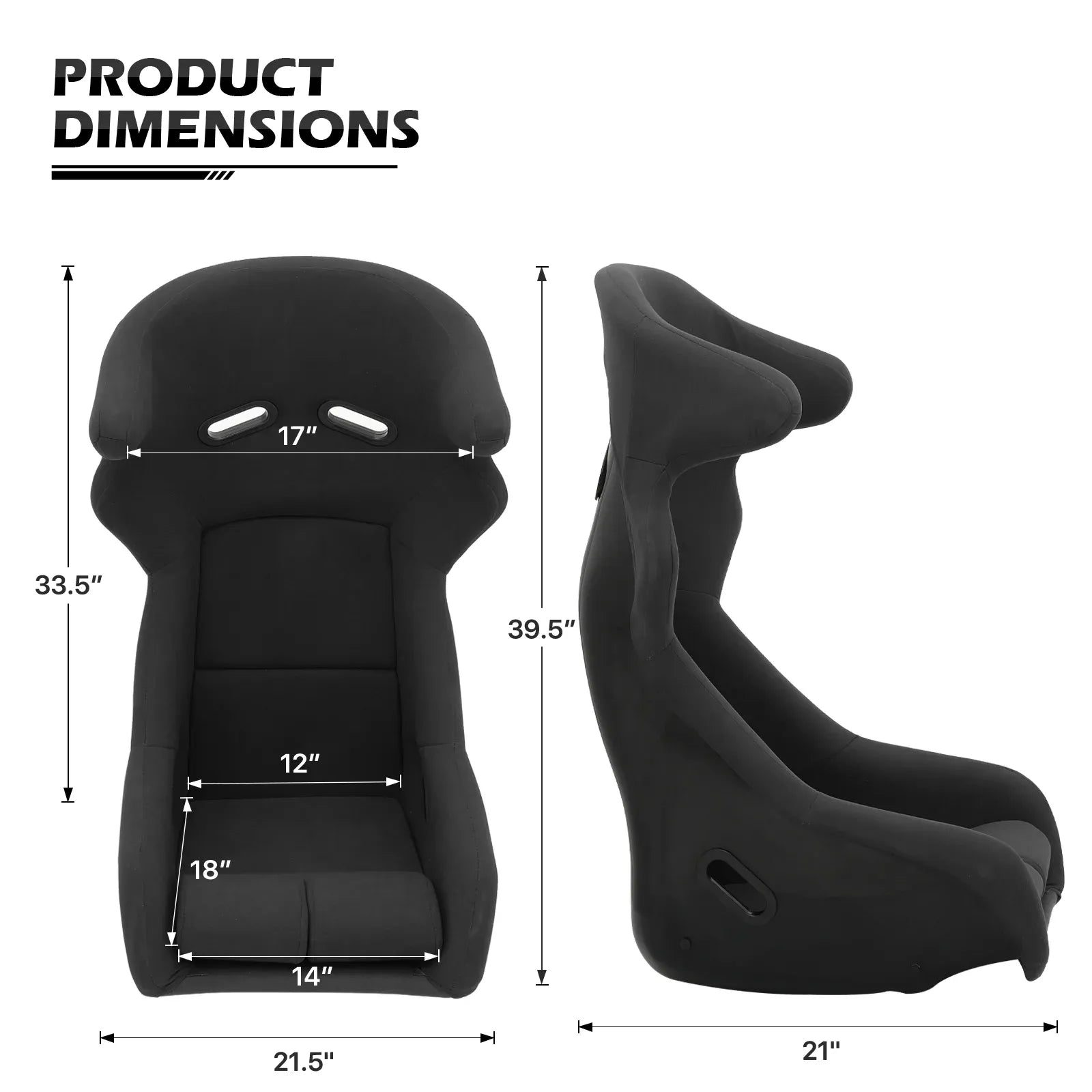 2026 Nuevo asiento tipo baquet para simulador de carreras con riel deslizante ajustable color negro