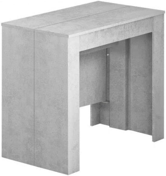 2026 Mobelcenter - Mesa de Comedor Consola Extensible, Mesa para Salón recibidor o Cocina, Mesa Fuelle Extensible, Color Cemento (1127)