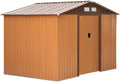 2026 Outsunny Caseta de Jardín Exterior 4,9 m² 277x195x192 cm Cobertizo de Jardín Exterior con Puerta Corredera Techo Inclinado Base Refuerzo (Suelo NO Incluido) y 4 Ventanas Amarillo