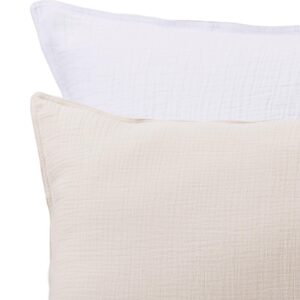 Musselin-Bettbezug und Kissenbezug Fatela [Natur & Weiß]