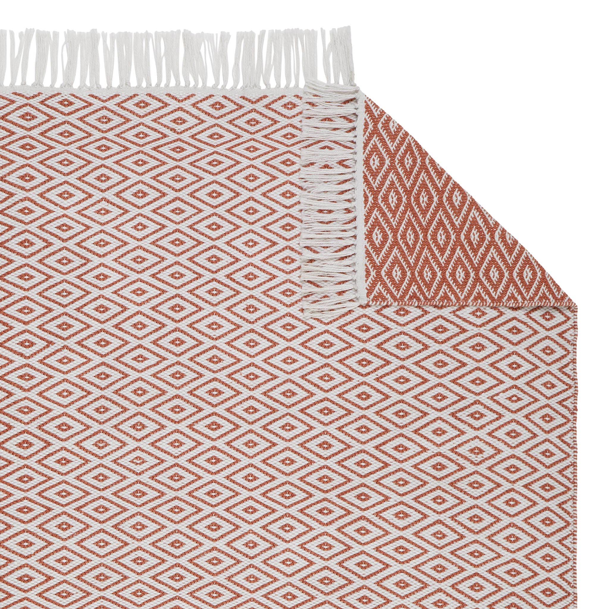 Waschbarer Teppich Barota [Terrakotta/Weiß]