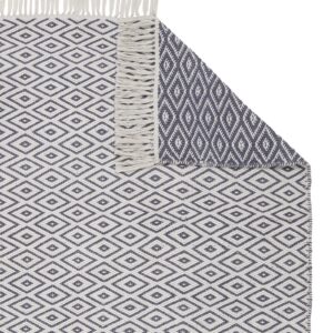Waschbarer Teppich Barota [Blaugrau/Weiß]
