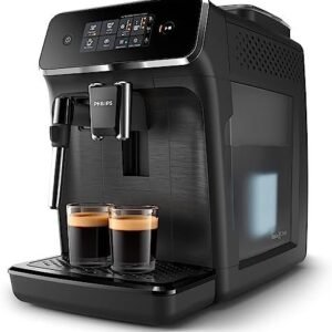 Philips 1200 Series Fully Automatic Espresso Machine, Classic Milk Frother, 2 Coffee Varieties, Intuitive Touch Display, 100% Ceramic Grinder, AquaClean Filter, Aroma Seal, Black (EP1220/04)